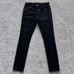 Ksubi Slim Skinny Stretch Button Fly Jeans Mens 32 Black KDMFA21B27.RED